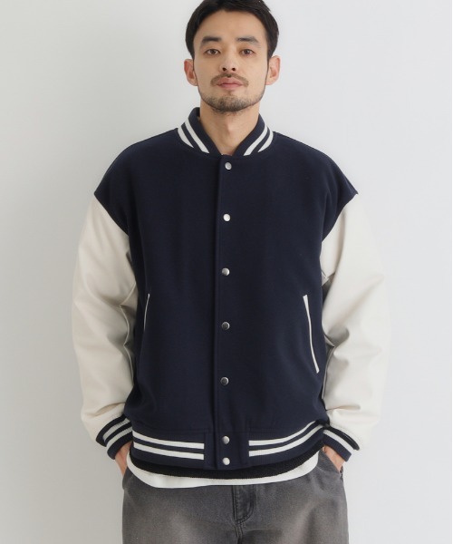 BACK NUMBER ブルゾン アウター 「BACK NUMBER」ライトメルトン 袖切替