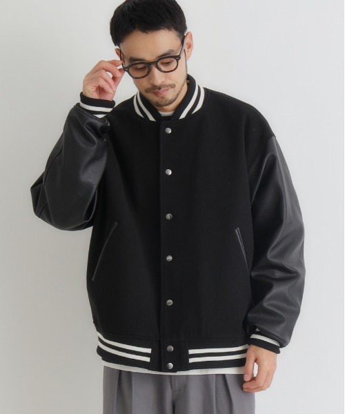 BACK NUMBER ブルゾン アウター 「BACK NUMBER」ライトメルトン 袖切替