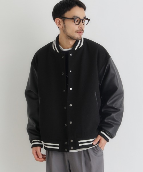 BACK NUMBER ブルゾン アウター 「BACK NUMBER」ライトメルトン 袖切替