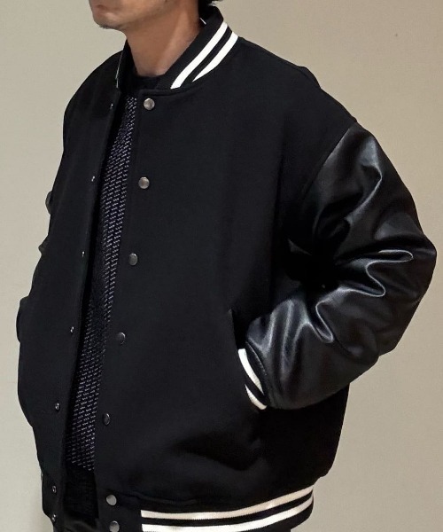 BACK NUMBER ブルゾン アウター 「BACK NUMBER」ライトメルトン 袖切替