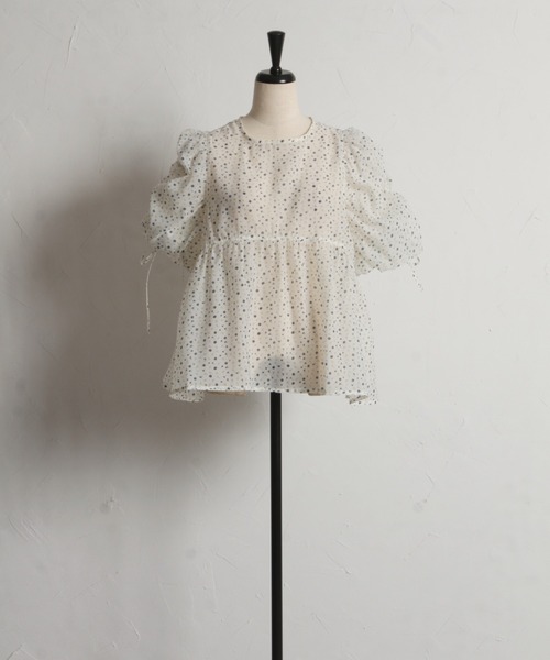 「tocco closet」 半袖ブラウス M ブラウン レディース_画像2