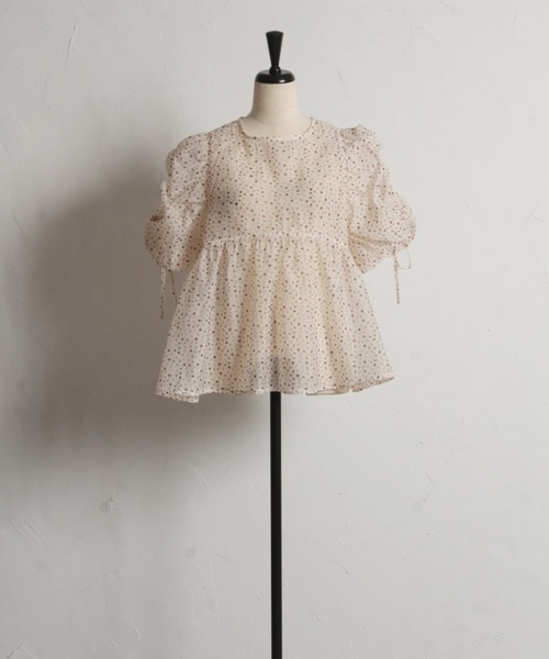 「tocco closet」 半袖ブラウス M ブラウン レディース_画像4