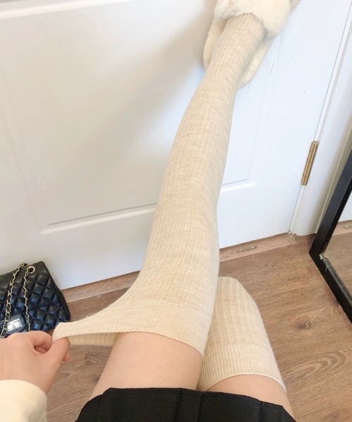 靴下 リブニーハイソックス/ルーズソックス レディース | lulufa | 06