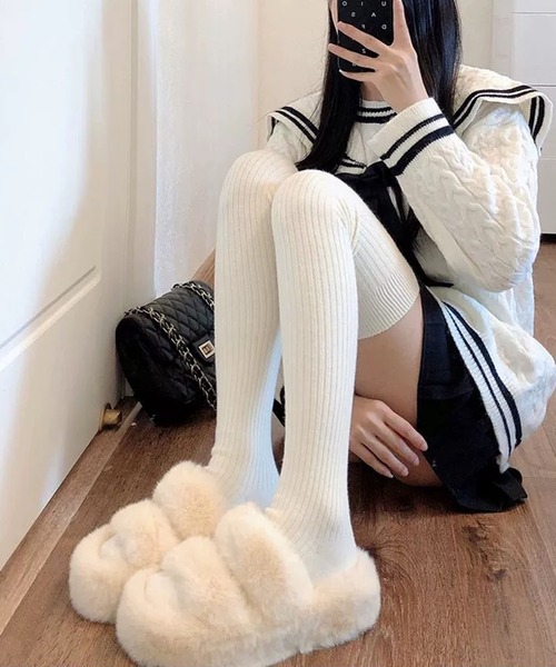 靴下 リブニーハイソックス/ルーズソックス レディース | lulufa | 07