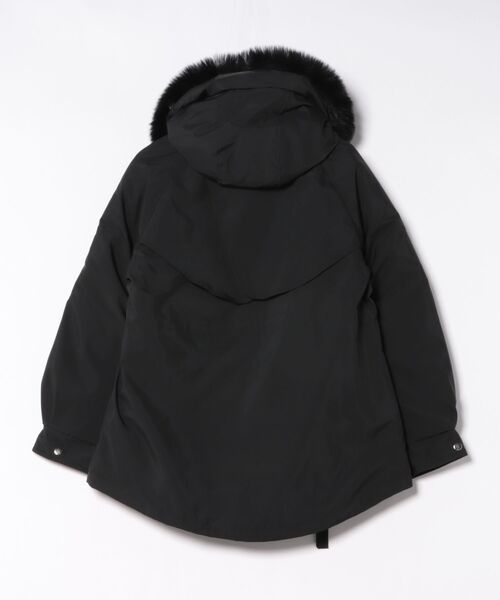 ダウンコート ダウンジャケット フェイクファーフード付き エコダウン