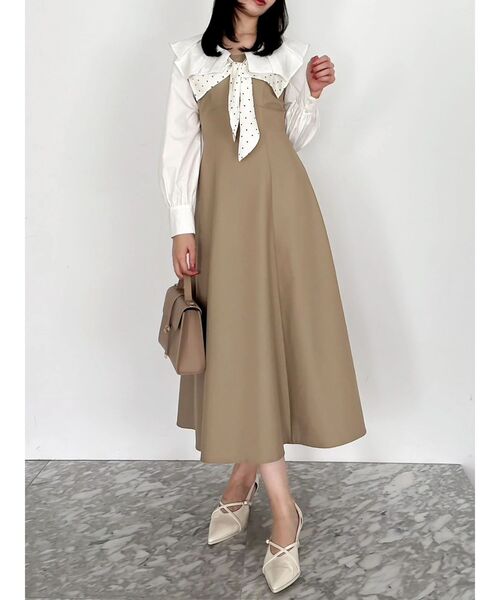 美品　PRADA プラダ　リボン　フレアワンピース　ワンピース　ドレス Re:EDIT（リエディ） ワンピース 「低身長/高身長サイズ有」ソフト