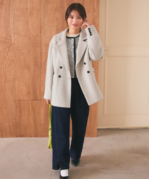 COHINA コート アウター アルパカシャギーダブルコート 「低身長 COHINA コート アウター アルパカシャギーダブルコート 「低身長