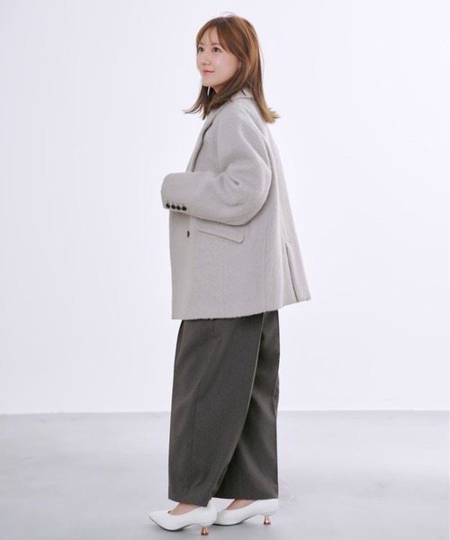 コート アウター アルパカシャギーダブルコート 「低身長・小柄女性」 レディース