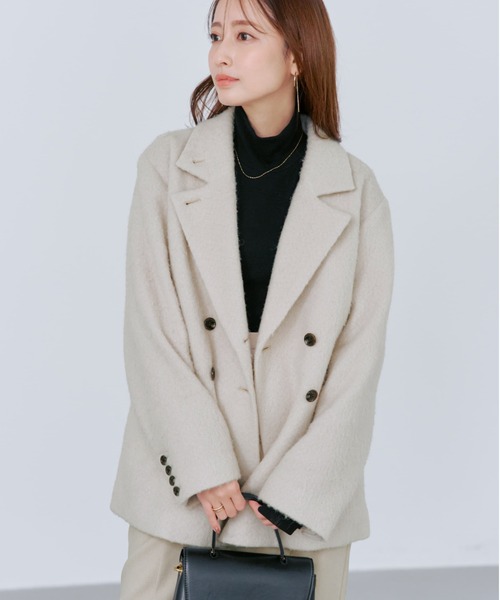 コート アウター アルパカシャギーダブルコート 「低身長・小柄女性」 レディース