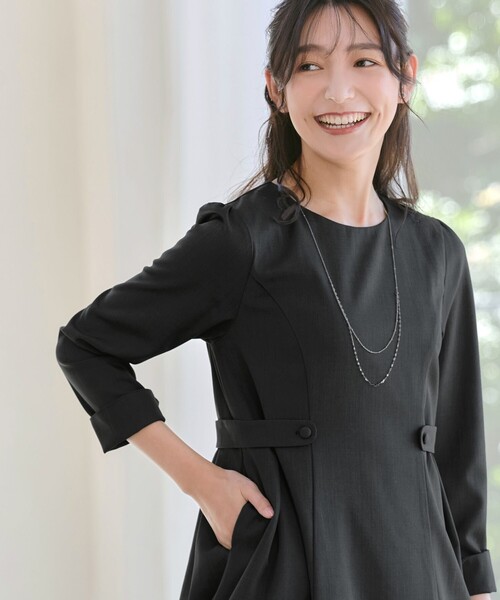 「Tiaclasse」 長袖ワンピース S モカ レディース_画像7
