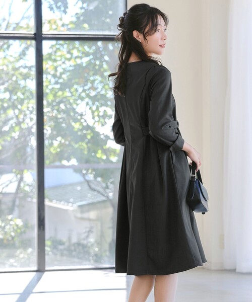 「Tiaclasse」 長袖ワンピース S モカ レディース_画像8