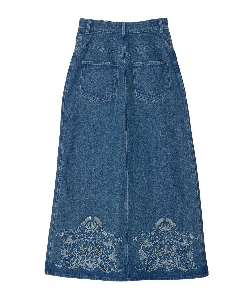 パンツ Ameri/UND CUTWORK EMBROIDERY DENIM SKIRT Ameri（アメリ） デニムスカート UND CUTWORK EMBROIDERY DENIM SKIRT