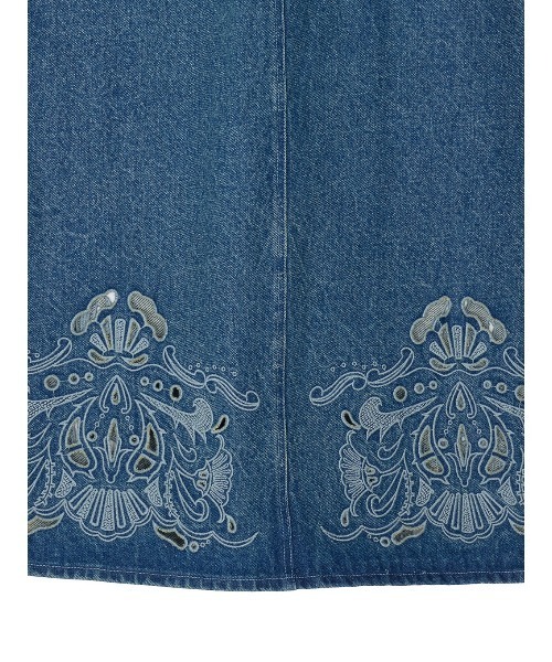 Ameri（アメリ） デニムスカート UND CUTWORK EMBROIDERY DENIM SKIRT