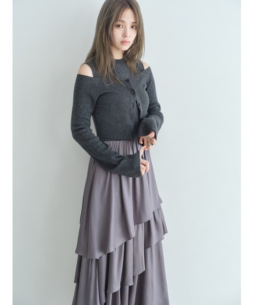 FRAY I.D（フレイ・アイディー） ドッキングワンピース FREE グレー