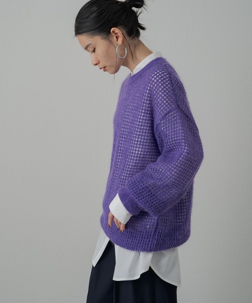 「LOUNGEDRESS」 長袖ニット FREE ホワイト レディース_画像4