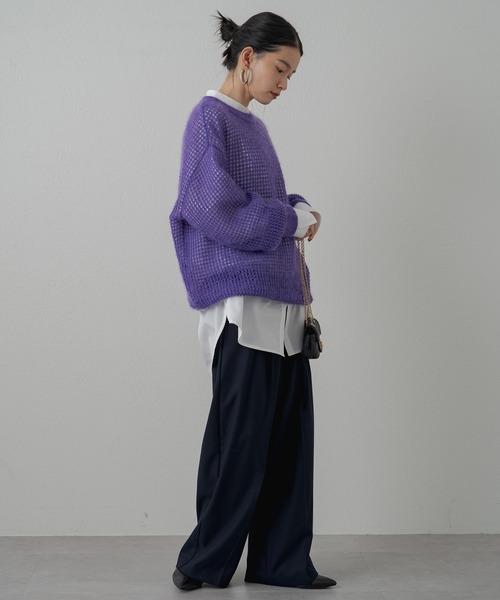 「LOUNGEDRESS」 長袖ニット FREE ホワイト レディース_画像7