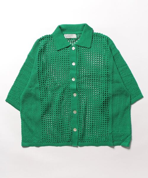 「UR Lab.」 7分袖ニットカーディガン FREE グリーン レディース_画像2