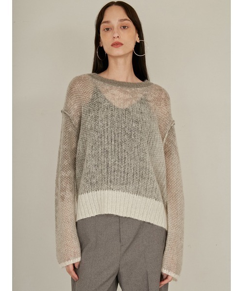 「styling/」 長袖ニット FREE ライトグレー レディース_画像2
