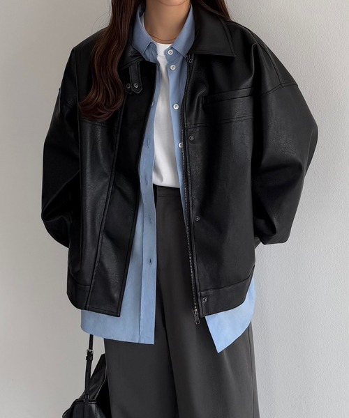 「callautia」 ブルゾン LARGE ブラック レディース_画像3