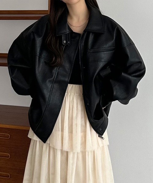 「callautia」 ブルゾン LARGE ブラック レディース_画像6