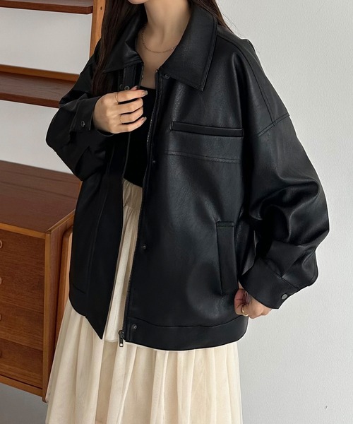 「callautia」 ブルゾン LARGE ブラック レディース_画像7