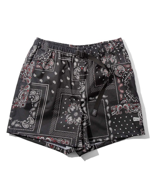 「KiU」 ショートパンツ X-LARGE ブラック×レッド メンズ_画像2