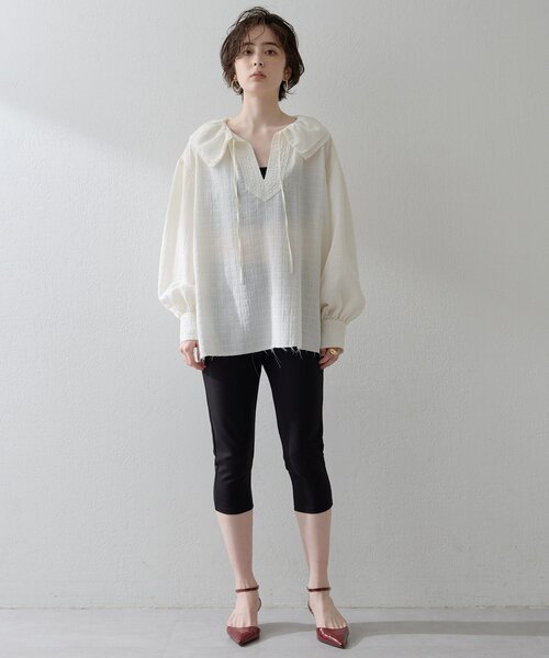 「THE PAUSE」 クロップドパンツ FREE ブラック レディース_画像3