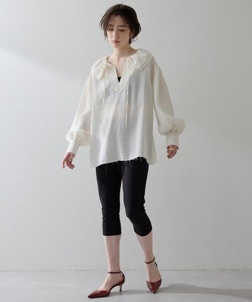 「THE PAUSE」 クロップドパンツ FREE ブラック レディース_画像5