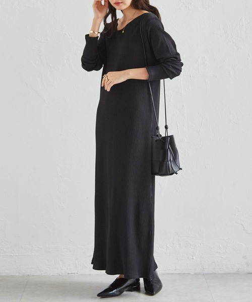 「RANAN」 長袖ワンピース L ブラック レディース_画像2