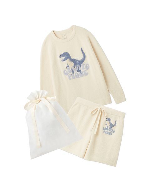 【極美品】ジェラートピケ ⭐︎ダイナソー ジャガード プルオーバー＆ショートパンツ gelato pique（ジェラートピケ） パジャマ ルームウェア 「ラッピング