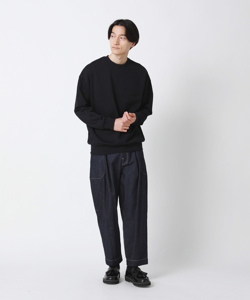 「ZUCCa」 スウェットカットソー M size ブラック メンズ_画像8