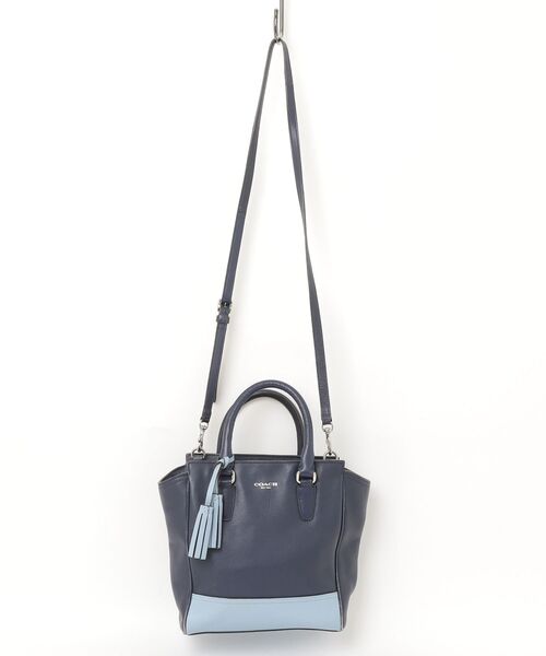 【極美品】　COACH ハンドバッグ　レザー　2way ネイビー COACH コーチ レザー 2WAY ハンドバッグ ショルダーバッグ ネイビー