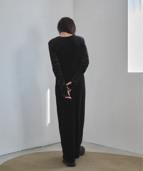 「feepur」 長袖ワンピース 2T ブラック レディース_画像4