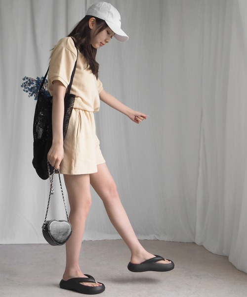 「minia」 フラットサンダル 25.0cm ブラック レディース_画像3