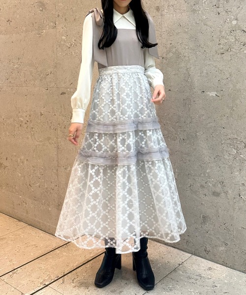 「Cheek」 長袖ワンピース MEDIUM ネイビー レディース_画像9