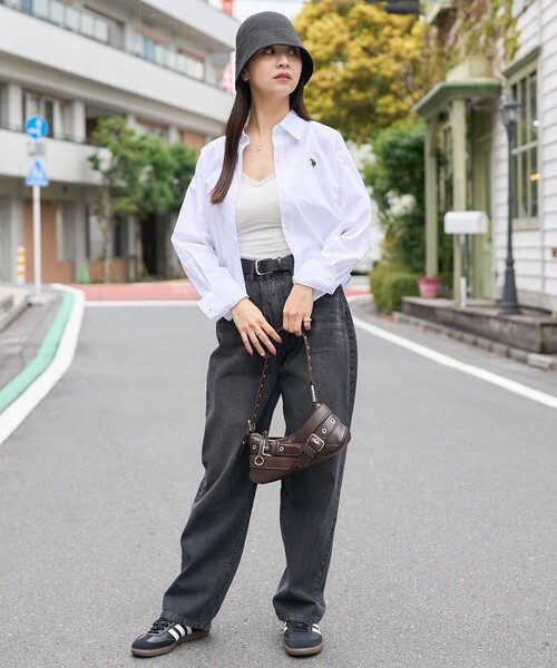 「U.S. POLO ASSN.」 長袖シャツ フリ- ブルー レディース_画像7