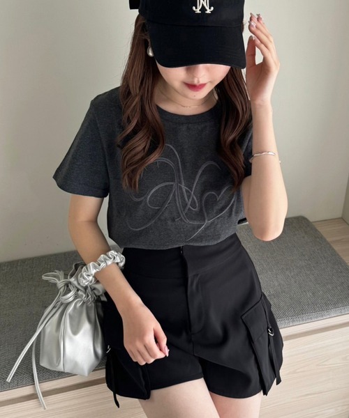 one after another NICE CLAUP tシャツ イニシャルビッグロゴ刺繍T