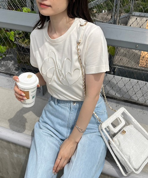 one after another NICE CLAUP tシャツ 半袖 イニシャルビッグロゴ刺繍