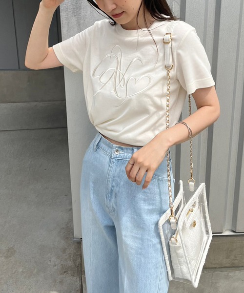 one after another NICE CLAUP tシャツ 半袖 イニシャルビッグロゴ刺繍