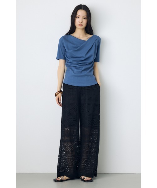 ワイドパンツ スラックス パンツ 「身長/骨格別着用画像あり」レースワイドパンツ レディース | AZUL BY MOUSSY | 13