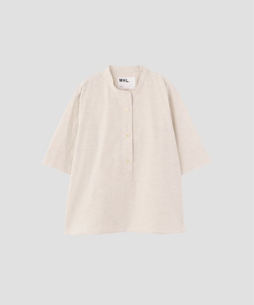MHL.（エムエイチエル） ブラウス シャツ 半袖 HIGHCOUNT TOP DYED 