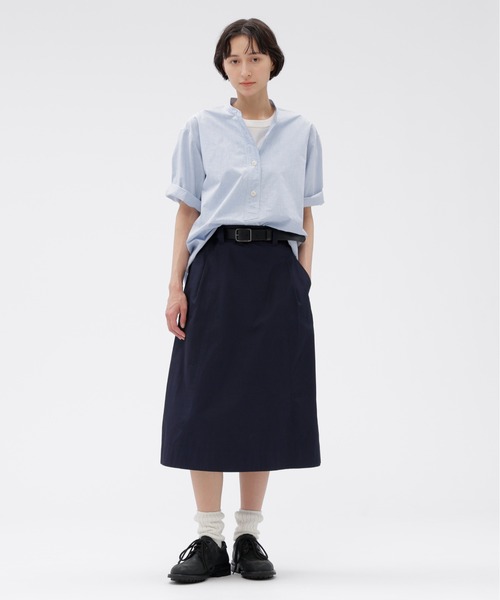 MHL.（エムエイチエル） ブラウス シャツ 半袖 HIGHCOUNT TOP DYED 
