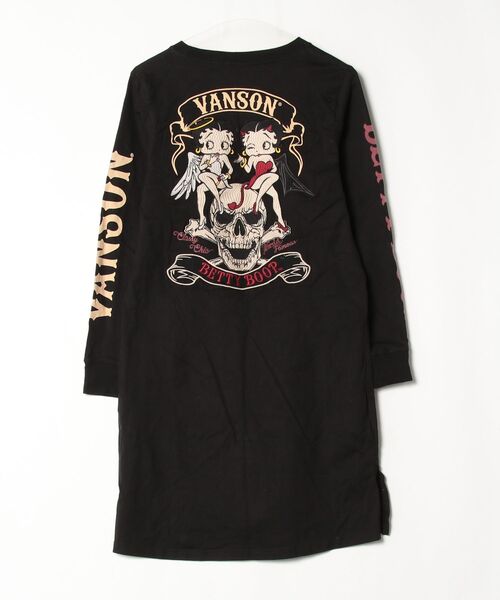 「VANSON」 長袖ワンピース S ブラック レディース_画像2
