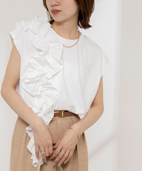 NOLLEY'S（ノーリーズ） tシャツ 「WEB限定」フリルTシャツ レディース