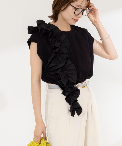 NOLLEY'S(ノーリーズ) tシャツ 「WEB限定」フリルTシャツ レディース NOLLEY'S(ノーリーズ) tシャツ 「WEB限定」フリルTシャツ レディース