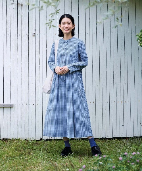 「Sunny clouds」 長袖ワンピース L ブルー レディース_画像5