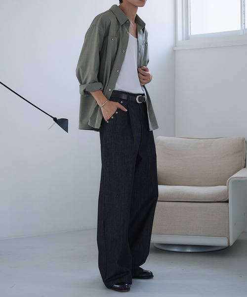 「Adoon plain」 デニムパンツ MEDIUM インディゴブルー メンズ_画像4
