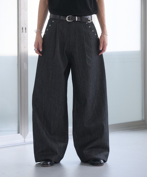 「Adoon plain」 デニムパンツ MEDIUM インディゴブルー メンズ_画像6