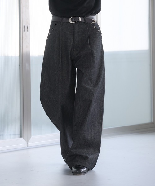 「Adoon plain」 デニムパンツ MEDIUM インディゴブルー メンズ_画像8