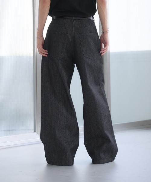 「Adoon plain」 デニムパンツ MEDIUM インディゴブルー メンズ_画像9